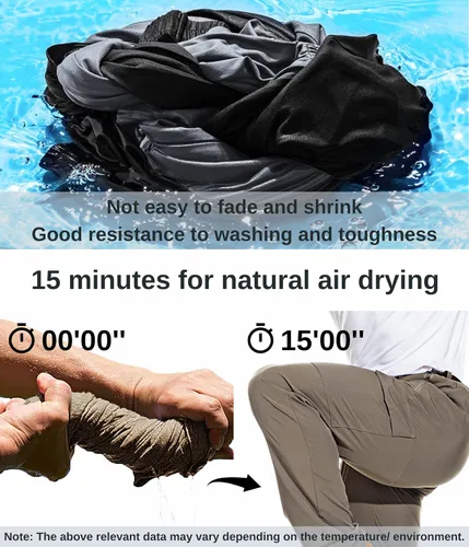 Vista 5 de NATUVENIX Pantalones de senderismo para hombre, pantalones de viaje ligeros para hombre, pantalones de pesca de secado rápido, resistentes al agua
