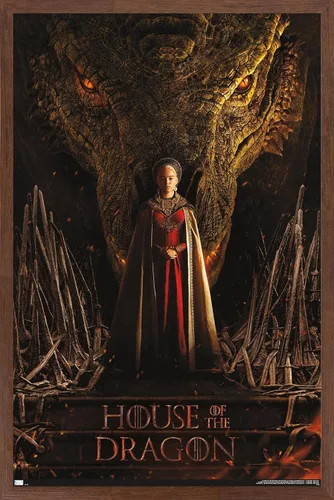 Vista 10 de Trends International House of the Dragon - Póster de pared de una hoja de cabeza de dragón de Rhaenyra, 14.725 x 22.375 pulgadas, versión enmarcada