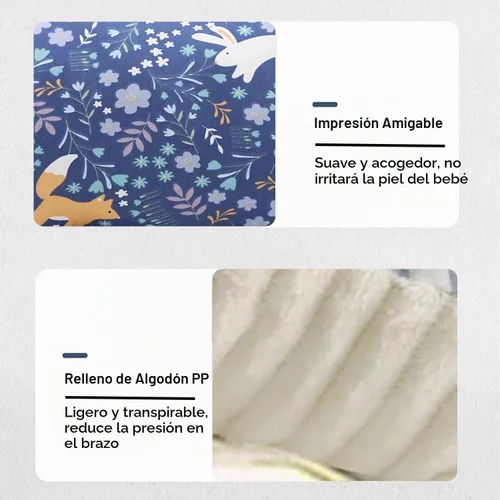 Vista 3 de Almohada de brazo de alimentación para bebé, almohada de algodón suave para recién nacido, almohada de lactancia para bebé, almohada de apoyo