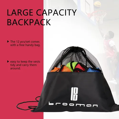 Vista 5 de brooman Scrimmage - Chaleco de entrenamiento para niños, jóvenes y adultos, camiseta de práctica de fútbol atlético (12 y 24 unidades)