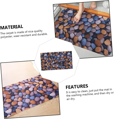 Vista 9 de Hemobllo 1Pc Fashionable Absorbent Floor Mat Non Slip for Bathroom and Kitchen to Clean Material Moisture Protection