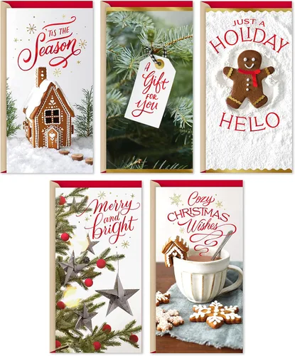 Vista 9 de Hallmark - Surtido de tarjetas de Navidad en caja, Que nieve (4 diseños, 12 tarjetas y sobres)