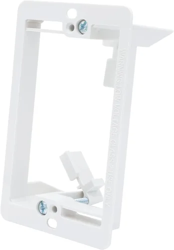 Vista 3 de Caja de soporte de montaje de bajo voltaje de 1 cuadrilla, placa de pared multiusos para paneles de yeso (1 paquete, blanco)