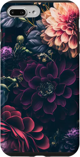 Vista 12 de Dahlia Flower Moody Dark Floral Pink and Purple Pattern Case for iPhone 17