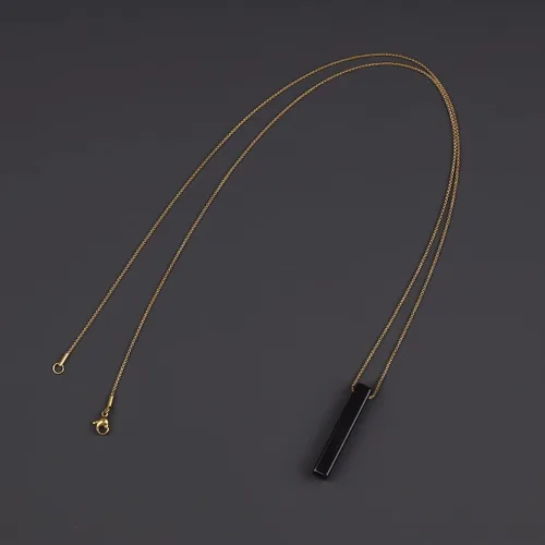 Vista 2 de COAI Collar de cristal para hombres y mujeres, colgante de barra simple, sodalita/ojo de tigre/obsidiana negra