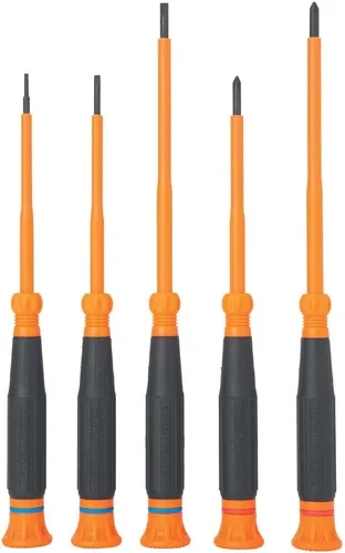 Vista 13 de Klein Tools 6233INS - Destornillador de precisión aislado, mini destornillador eléctrico Phillips #0, 1000 voltios, mango de agarre acolchado