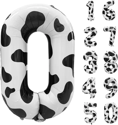 Vista 107 de Globos gigantes de helio de aluminio de 40 pulgadas, color negro, globos digitales grandes del número 0 para decoración de fiesta de cumpleaños