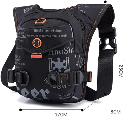 Vista 4 de GFun Riñonera de cintura impermeable para mensajero, bolsa táctica militar, muslo, cadera, para exteriores, con agujero para auriculares, viajes