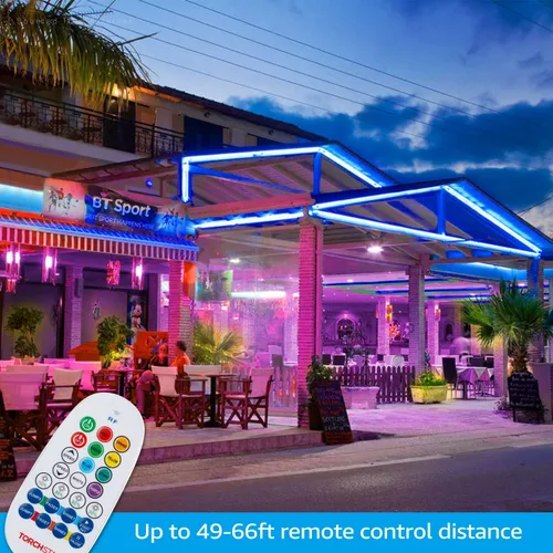 Vista 8 de Torchstar - Luz LED de neón para exteriores 50 pies, IP67, impermeable, CA 120 V (150 pies máximo), certificación ETL y UL, decoración de edificio