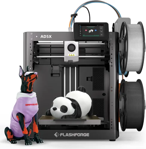 Vista 9 de FLASHFORGE Impresora 3D AD5M Pro con 250g PLA, núcleo CoreXY de alta velocidad de 600mm/s y alta precisión de impresión, cambio rápido de 280℃ 0.4 &