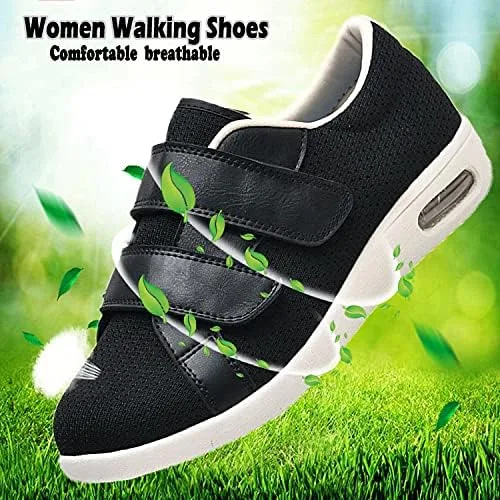 Vista 2 de JBTNBX Zapatos para hombre de ancho ancho ancho con cierre ligero ajustable zapatos para caminar para diabéticos edema para hombres ancianos tenis