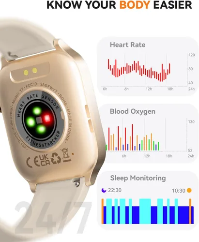 Vista 4 de Relojes inteligentes para mujeres y hombres, reloj de seguimiento de actividad física con 110 modos deportivos, contador de pasos/monitor