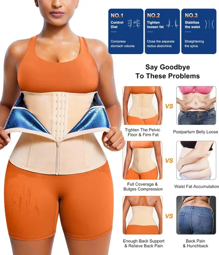 Vista 4 de TrainingGirl Entrenador de cintura para mujer, corsé reductor de cintura para el vientre inferior, corsé envolvente para entrenamiento, banda