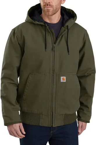 Vista 8 de Carhartt - Chaqueta activa aislada de pato lavado de ajuste holgado para hombre Negro