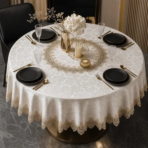 Vista 16 de ARTABLE Mantel redondo de encaje rústico macramé bordado manteles de mesa para cosecha, decoración de aparador, granja, cocina y hogar