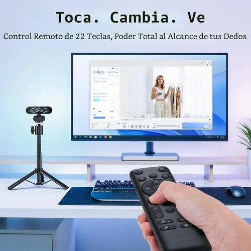 Vista 5 de EMEET C60E Cámara web de 4K de doble cámara para transmisión, cámaras de gran angular y telefoto, zoom híbrido máximo de 11X