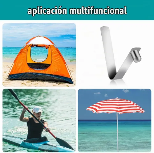 Vista 4 de Sliverdew Clips de resorte de botón de acero inoxidable de 0.236 in para tienda de campaña, remo de kayak, camping
