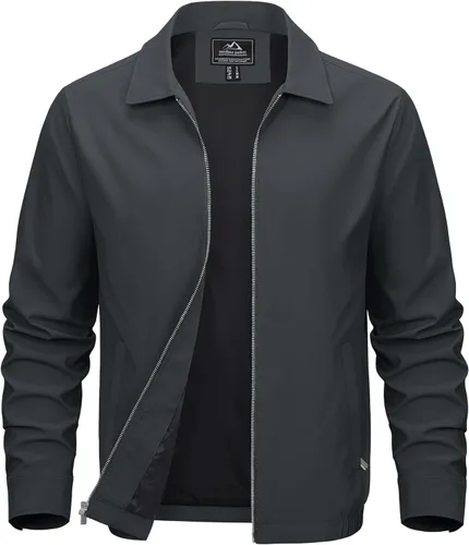 Vista 9 de MAGCOMSEN Chaquetas Ligeras para Hombre con Cremallera Completa Abrigo Ligero Chaqueta de Cuello Extendido Chaqueta Cortavientos Casual
