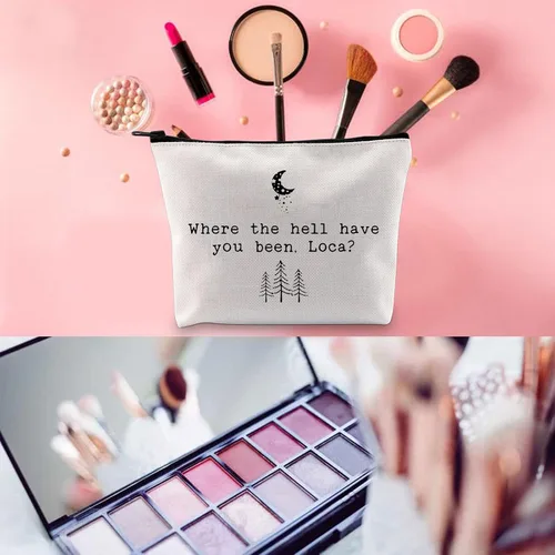 Vista 5 de WCGXKO Bolsa de maquillaje con cremallera inspirada en la película Where The Hell Have You Been Loca, Sido Loca