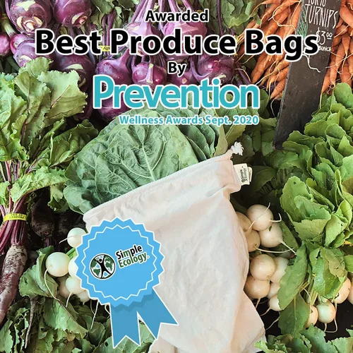 Vista 2 de Simple Ecology Bolsas reutilizables para compras y almacenamiento, muselina de algodón orgánico, juego de 6 (2 unidades de L, M, S)