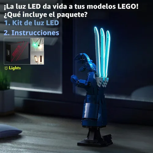Vista 3 de LocoLee Kit de luz LED compatible con LEGO Wolverine Adamantium Claws 76250, accesorios de iluminación de bricolaje compatibles con LEGO 76250 juego