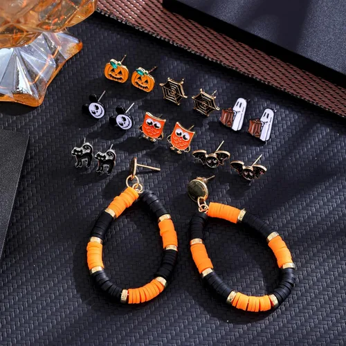 Vista 3 de 20 pares de aretes hipoalergénicos para el Día de la Madre, Día de San Patricio, Pascua, a granel, para mujeres, trébol, trébol, sombrero verde