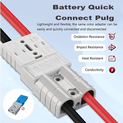Vista 4 de Conector de batería del cargador de la carretilla elevadora 600V, conector del cargador de batería de la carretilla elevadora 50A/120A/175A/350A