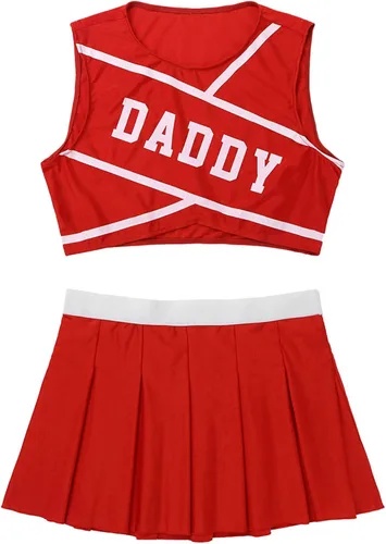 Vista 5 de iiniim Conjunto de uniforme de animación para mujer con estampado de papi para animadoras, juego de rol, cosplay