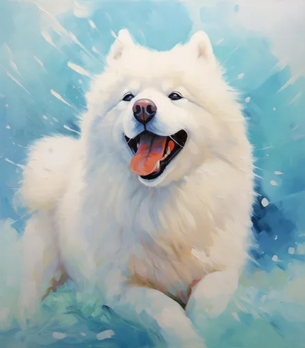 Vista 13 de ZMHZMY Pintura por números DIY blanco samoyedo perro arte pintura al óleo regalo único decoración del hogar accesorios 15.7x19.7 in sin marco
