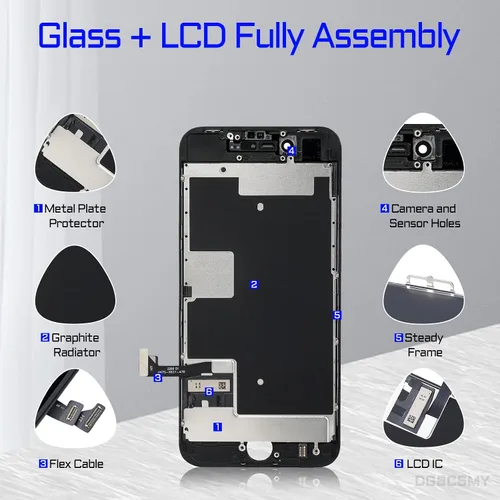 Vista 2 de Para iPhone 8 / SE 2ª generación de reemplazo de pantalla LCD negra para iPhone SE2 2020 3D Touch 4.7 "digitalizador montaje completo herramientas