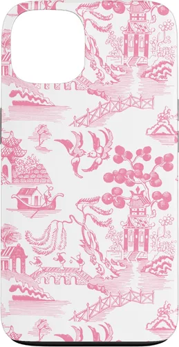 Vista 7 de Preppy Pink Willow Pattern Chinoiserie Toile Case for iPhone 17