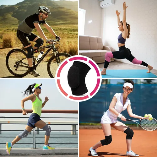 Vista 4 de Rodilleras de voleibol para mujeres, hombres, niños y niñas, rodilleras para baloncesto, voleibol, fútbol, baile, yoga, tenis, correr, ciclismo