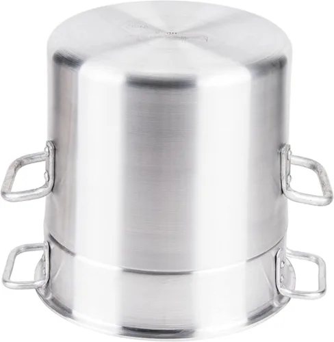 Vista 4 de TrueCraftware - Olla doble de aluminio de 8 cuartos de galón con tapa – Olla de fusión de vapor de calibre pesado doble para fondue de chocolate
