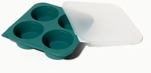 Vista 11 de Bandeja de silicona de 2 cucharadas Anyday para congelador con tapa de silicona para comida de bebé, salsas, ajo, hierbas Moldes de congelador