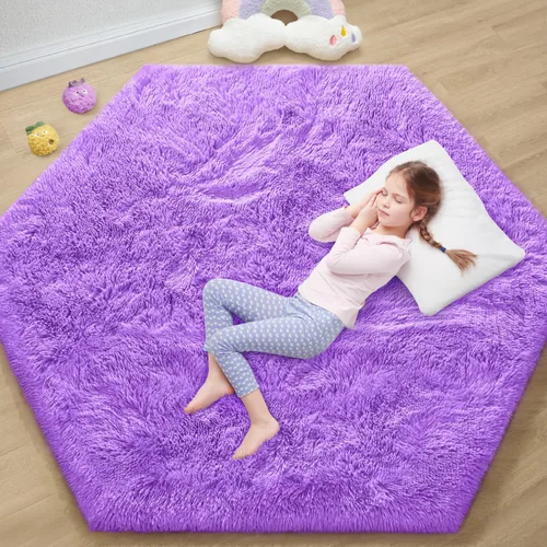 Vista 180 de EVOIONOS Alfombra Redonda Negra para Dormitorio, 4x4 Pies Alfombra de Área Circular Suave y Esponjosa para Sala de Estar, Alfombra Circular de Felpa