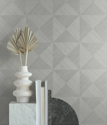 Vista 3 de NextWall Stacy Garcia Home Geo - Papel tapiz para despegar y pegar (gris lunar)