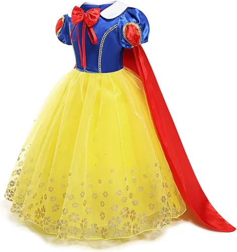 Vista 3 de MYRISAM Disfraz de princesa blanca como la nieve para niñas Halloween carnaval cosplay vestido de cumpleaños de Navidad con accesorios de capa
