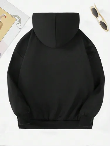 Vista 2 de Floerns Sudadera con capucha de manga larga con estampado gráfico de corazón para niñas