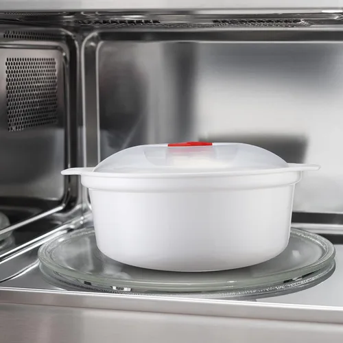 Vista 6 de Bokon 3 cuencos de microondas con tapas, cuencos de sopa de varios tamaños con tapa y estante de vapor, platos aptos para lavavajillas, para fideos