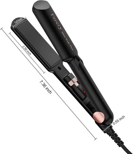 Vista 8 de FARERY Mini plancha de pelo de viaje, plancha plana portátil de 1.5 Negro