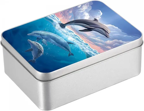 Vista 12 de Caja de lata de metal con tapa, contenedor de almacenamiento rectangular vacío de hojalata, estuche de lata portátil ligero para manualidades