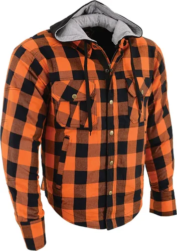 Vista 4 de Milwaukee Performance Camisa de motociclista de franela para hombre con aramida negro/blanco Negro/Verde