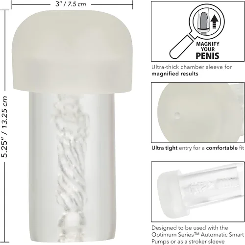 Vista 2 de CalExotics, Optimum Series - Funda de repuesto para bomba inteligente automática de silicona para masturbación masculina, juguete sexual