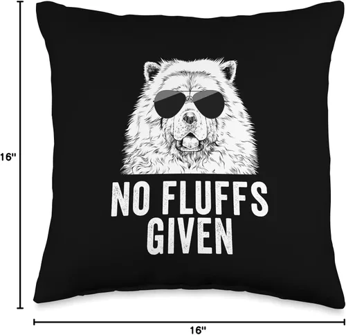 Vista 4 de Chow Chow Zero Fluffs Given Dog Lovers Funny No Fluffs Given Chow Dog Mom Dad - Almohada de 16 x 16 pulgadas, multicolor