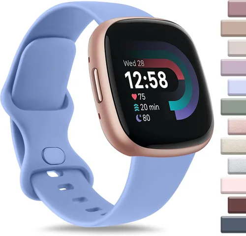 Vista 15 de AK Correa deportiva compatible con Fitbit Sense 2, Versa 4, Versa 3, correas clásicas de silicona suave para reloj inteligente, para mujeres
