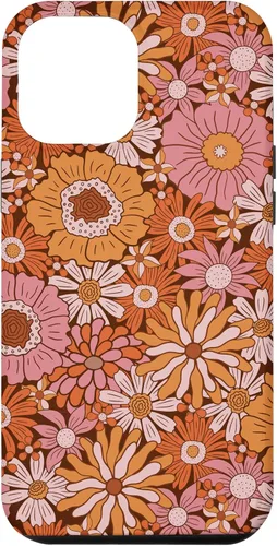 Vista 26 de Retro Flowers Meadow Floral Groovy 60s Pink Orange Brown Case for iPhone 17
