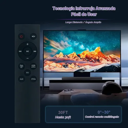 Vista 5 de Reemplazar el control remoto compatible con el altavoz de barra de sonido