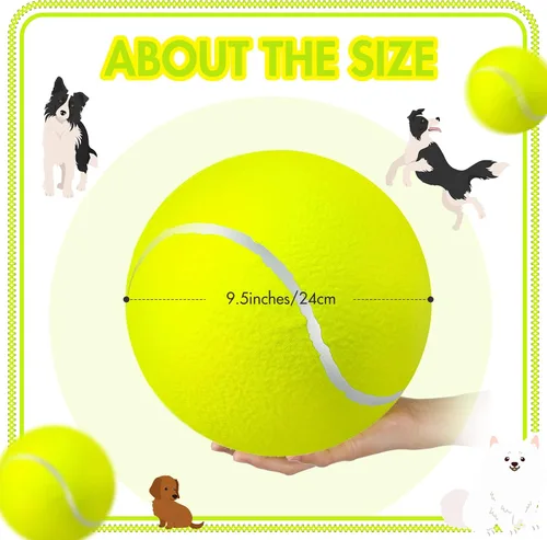 Vista 3 de Sratte 6 pelotas de tenis grandes gigantes para perros de 9.5 pulgadas, pelotas inflables de juguete para perros grandes para entrenamiento