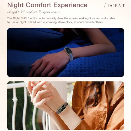 Vista 4 de Amoled Laies - Reloj inteligente para mujer, reloj inteligente con correa de piel, monitor de ritmo cardíaco, estrés, sueño, 12 modos deportivos