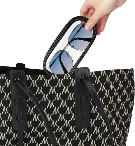 Vista 6 de Linkidea Bolsa de gafas de sol de gran tamaño, bolsa de lentes de marco grande para lentes de sol, bolsa de viaje compatible con Rayban Aviator